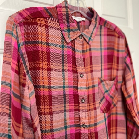 NWOT Beachlunchlounge Livvy Plaid Button Down Shirt S - Picture 4 of 16